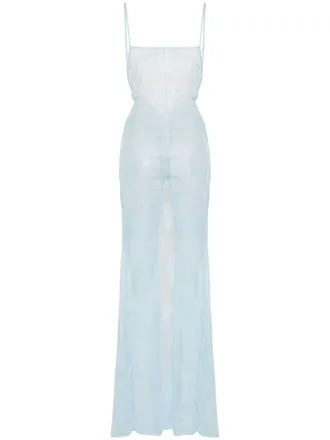 GCDS Jumpsuit met bloemenkant - Blauw