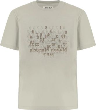 Maison Margiela Numerical T-Shirt - Heren - T-shirts - Grijs - L - Katoen - Tops