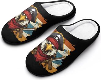 Generic Pirates Eagle1 Vintage Funny Mens Cotton Slippers Soft Non-Slip Rubber Sole House Slipper Indoor Outdoor
