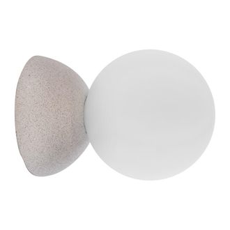 Sulion Aplique pared base de hormig&oacute;n gris y bola opal blanca G9
