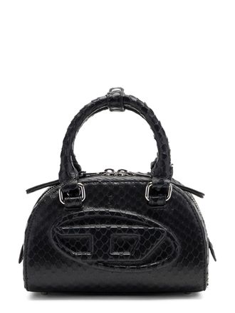 Diesel Textured Black Dome Crossbody Bag with Zipper Closure