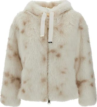Herno Faux Lynx Bontjas met Capuchon - Dames - Jassen - Wit - Maat: XS Katoen