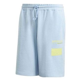 adidas originals Short Athleisure Casual Sports Breathable Knit Cozy Loose Shorts Blue DV1942