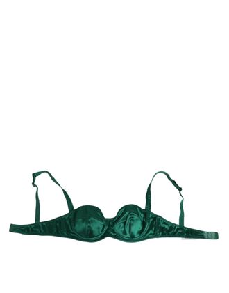 Dolce & Gabbana Green Satin Semi-Padded Underwire Musk Womens Underwear