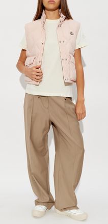 Moncler Cotton T-shirt, Womens, Cream