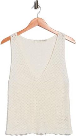 Alice & Olivia Annalise Pointelle Sweater Tank in Soft White at Nordstrom Rack, Size X-Large