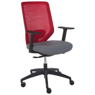 Beliani Beliani - Silla De Oficina De Escritorio Giratoria Ajustable En Altura Tapicer&iacute;a De Malla Rojo Virtuoso