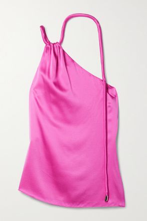 Et Ochs Top Asimmetrico In Raso Di Seta Fleur - Rosa