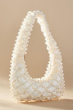 Anthropologie Lucy Satin Pearl Handbag