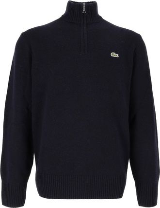 Lacoste Navy Blue High Collar Pullover Sweater