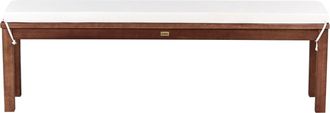 Beliani Panca Da Giardino Rustica In Legno Massello Di Acacia Con Cuscino 160 Cm Marrone Chiaro E Bianco Sporco Per Interni Ed Esterni Tuscania