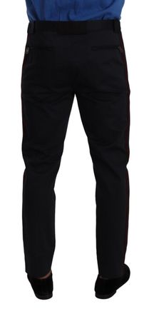 Dolce & Gabbana Cotton-Stretch Side Stripe Chino Pants - Blue