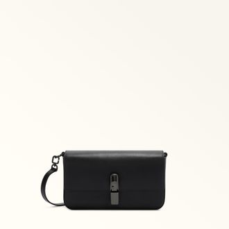 Furla Iride Borsa A Tracolla S Nero Nero Pelle Di Vitello Sidney Donna
