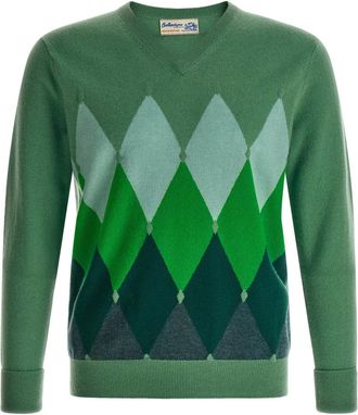 Ballantyne Green Geometric Sweater