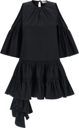 J.W.Anderson Black Crew Neck Ruffles Mini Dress