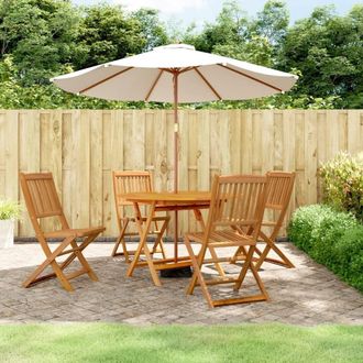 Berkfield Home 5 Piece Garden Dining Set Solid Wood Acacia in Brown