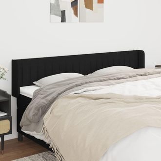 vidaXL Cabecero De Tela Negro 163x16x78/88 Cm Vidaxl