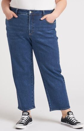 Universal Standard Etta High Waist Ankle Straight Leg Jeans in Aged Indigo at Nordstrom, Size 14W