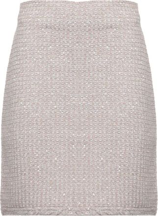 Fabiana Filippi Sequin-Embellished Mini Skirt - Dames - Korte rokken - Beige - 2XS - Wol - Rokken