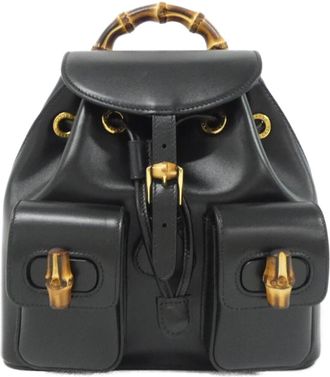 Gucci Black Leather Backpack (Pre-Owned)