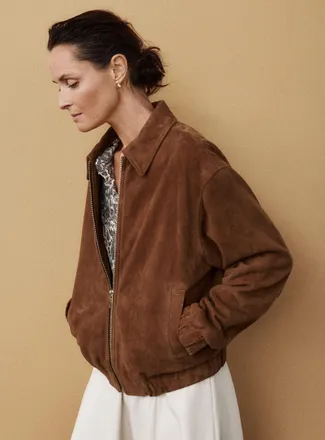 Contemporaine Womens Ciara oversized suede jacket