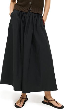 Alex Mill Charlie Poplin Maxi Skirt in Black at Nordstrom, Size Large