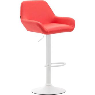 Clp Taburete De Bar Braga En Simil Cuero Rojo Blanco