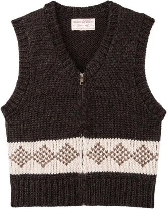 Filson Wool Vest - Dames - Vesten - Bruin - S - Wol - Truien & Vesten