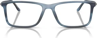 A|X Armani Exchange 56MM RECTANGLE in Striped Blue/demo Lens at Nordstrom