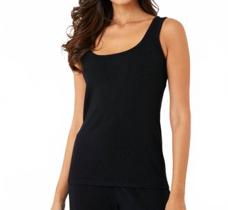 French Kyss Abstract Print Tank Top In Black
