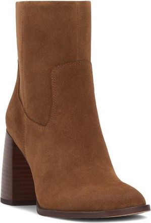 Vince Camuto Dayana Block Heel Bootie in Burnt Sugar Verona at Nordstrom, Size 6.5