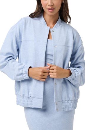Travis Mathew Friday Ponte Bomber Jacket in Heather Brunnera Blue at Nordstrom Rack, Size Medium