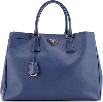 Prada Double Zip Lux Saffiano Leather Large tote bag - Blauw