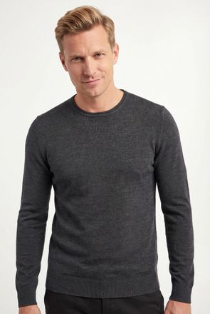 Joop Rundhalspullover JOOP Denny, Herren, Gr. XXL, dunkelgrau, Strick, Obermaterial: 100% Wolle, regular fit normal, Rundhals, elastischer Bund, Pullover R