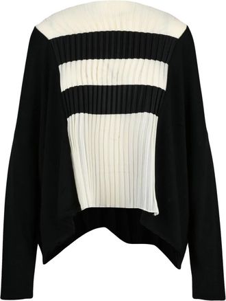 Pierantonio Gaspari Truien & Vesten, Dames, Zwart, M, Wol, Maglia Larga Rondehals Gebreide Trui