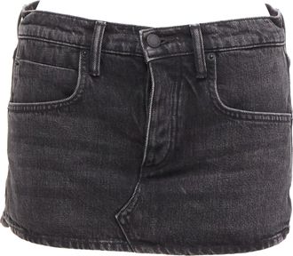 Alexander Wang Black Washed Front Skirt Back Shorts Mini Skorts 24