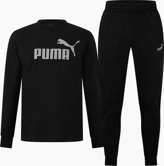 Puma Mens Leisurewear Long Fleece Full Tracksuit - Black - Size: 40/Regular