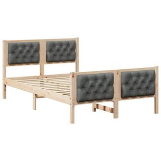 vidaXL Estructura De Cama Con Cabecera Gris Oscuro 120 X 200 Cm Vidaxl