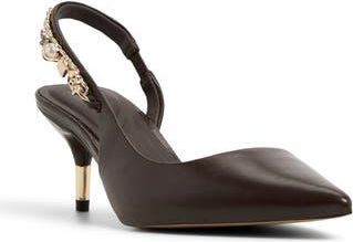 Ted Baker Esme Pointed Toe Slingback Pump in Dark Brown at Nordstrom Rack, Size 8.5