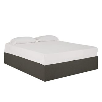 Deco Wood Canap&eacute; tapizado gris oscuro para colch&oacute;n 160x200cm