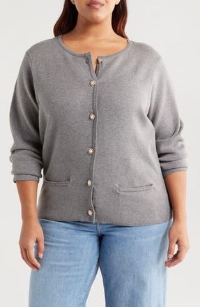 By Design Celeste Crop Cardigan in Medium Heather Grey at Nordstrom Rack, Size 1 X