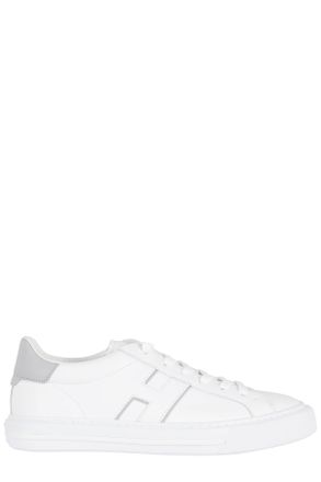 Hogan White H691 Laced Leather Sneakers