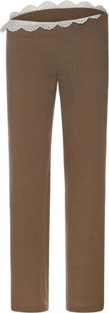 Magda Butrym Straight Broeken - Dames - Straight fit broeken - Bruin - S - Wol - Broeken