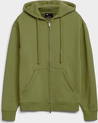 Le 31 Mens Brushed-interior zip-up hoodie