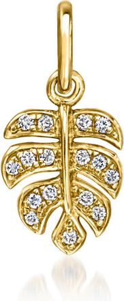 RS Pure by Ross-Simons Lab-Grown Diamond Leaf Charm in 14kt Yellow Gold