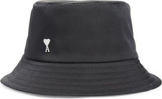 ★AMI PARIS★Black Cotton Ami de coeur Embroidery Bucket★ 23974169_59627751_600.jpg