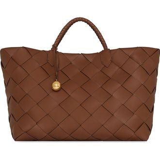 Rebecca Minkoff Mini Frankie Woven Leather Tote in Tawny at Nordstrom