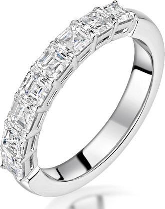 The Diamond Store Simone Diamond Eternity Ring Asscher Cut 1.33ct VVs Platinum Size H-I