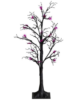 Nearly Natural 3Ft. Pre-Lit Artificial Halloween Spider Twig Tree