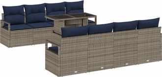 vidaXL Conjunto De Sof&aacute; De Jard&iacute;n 9 Uds. 6-n&uacute;mero De Plazas Vidaxl
